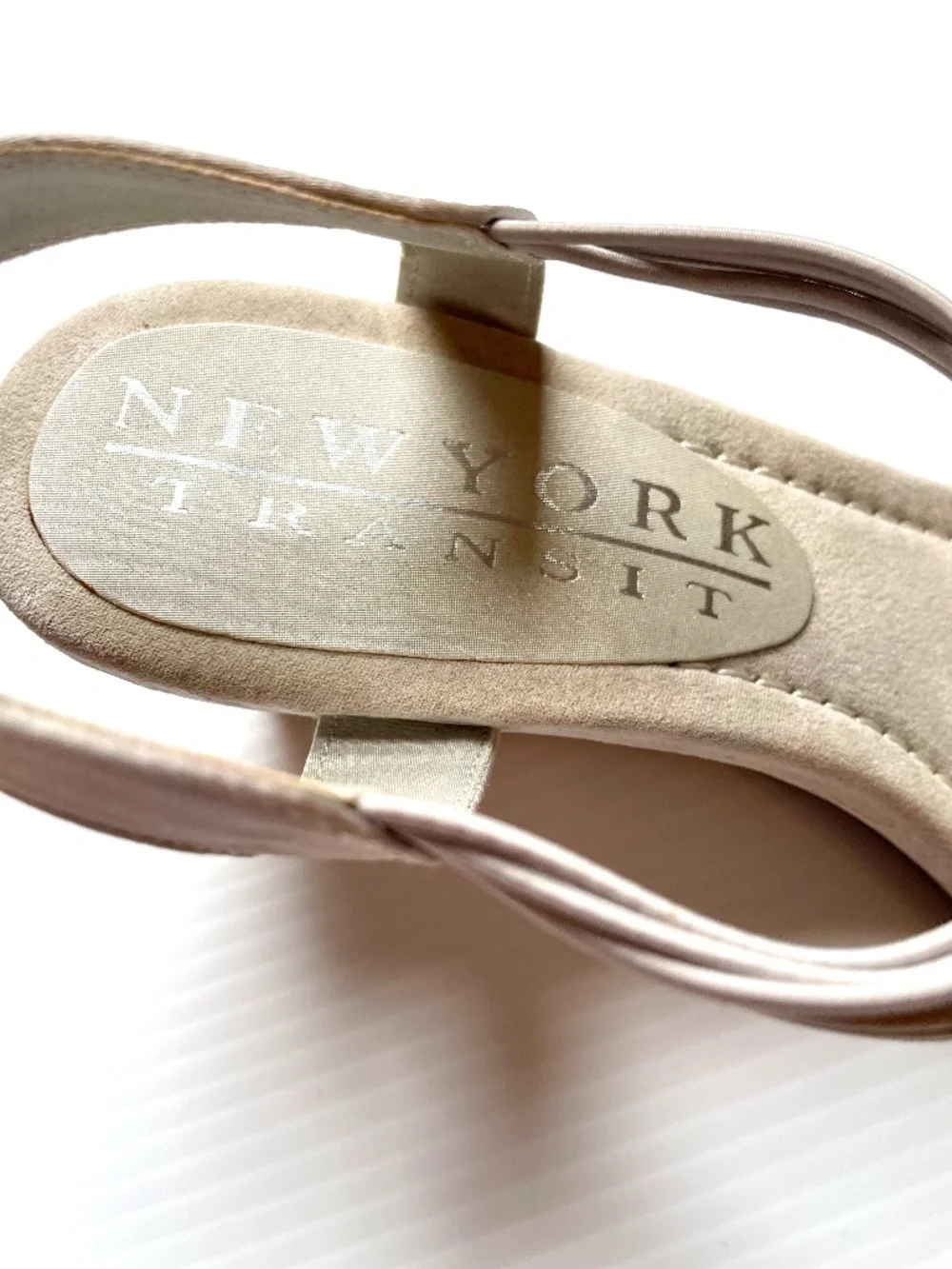 New York Transit Rhinestone-embellished T-strap Wedge Sandals, Size 7